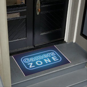 Gamer Gift Gamers Zone Neon Doormat