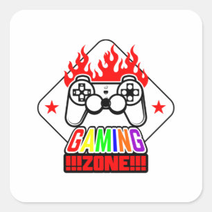 Gamer Gift Gaming Zone Square Sticker