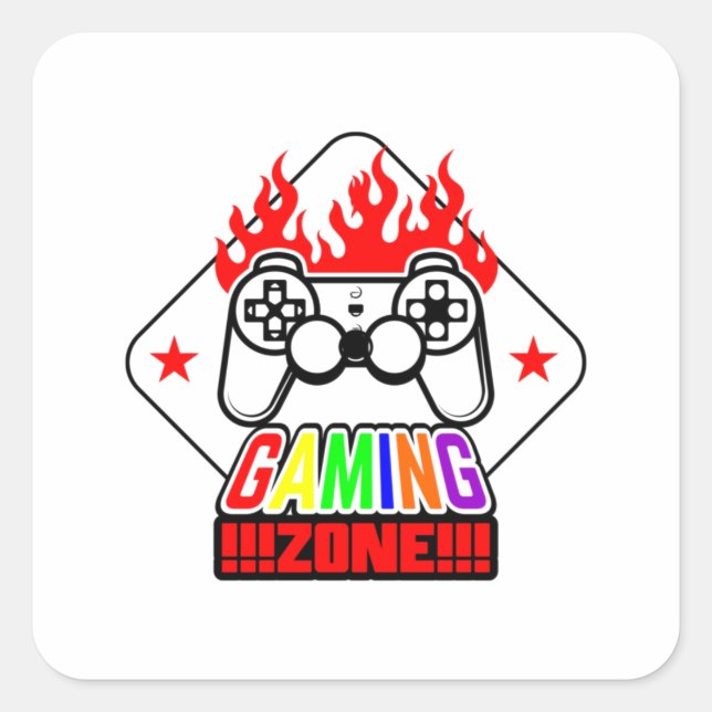 Gamer Gift Gaming Zone Square Sticker (Front)