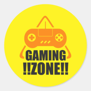 Gamer Gift Gaming Zones Classic Round Sticker