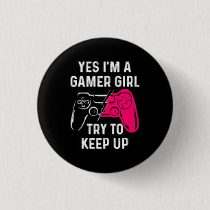Gamer Gift I Am A Gamer Girl 3 Cm Round Badge