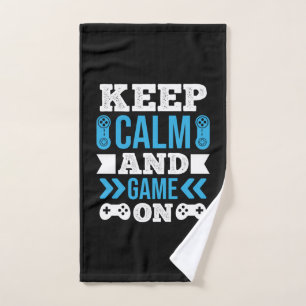 Gamer Gift Keep Calm And Game On Hand Towel