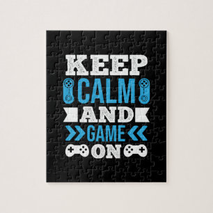 Gamer Gift Keep Calm And Game On Jigsaw Puzzle
