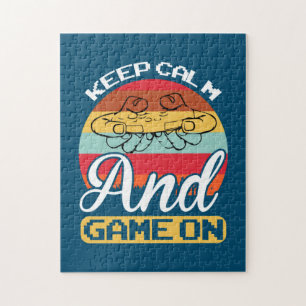 Gamer Gift Keep Calm And Game On Jigsaw Puzzle