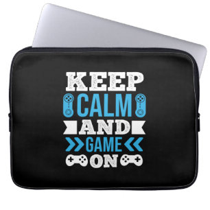 Gamer Gift Keep Calm And Game On Laptop Sleeve