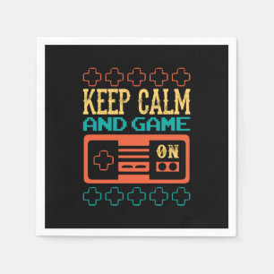 Gamer Gift Keep Calm And Play Game Napkin