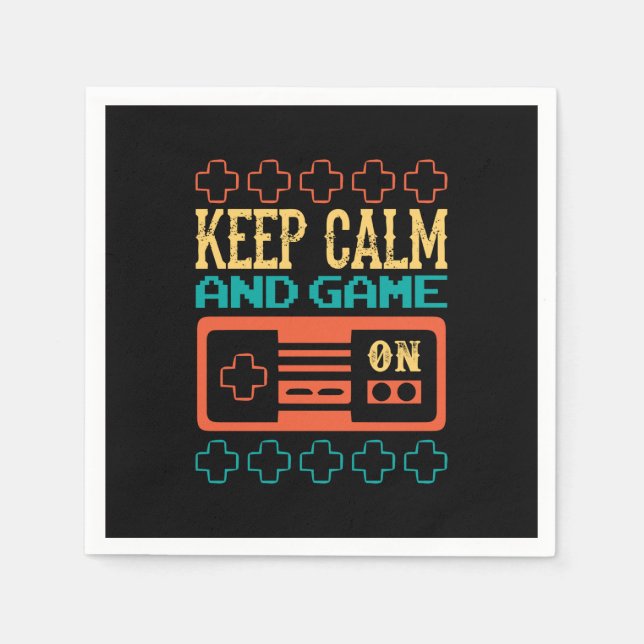 Gamer Gift Keep Calm And Play Game Napkin (Front)