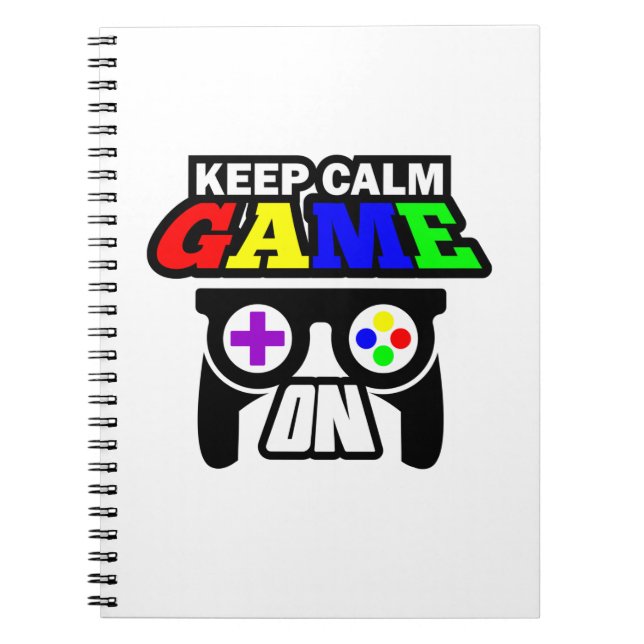 Gamer Gift Keep Calm Game On Notebook (Front)