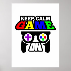 Gamer Gift Keep Calm Game On Poster