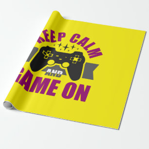 Gamer Gift Keep Calm Games On Wrapping Paper