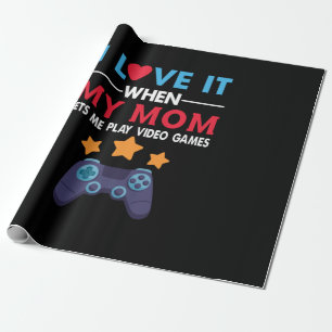 Gamer Gift My Mum Lets Me Play Video Game Wrapping Paper