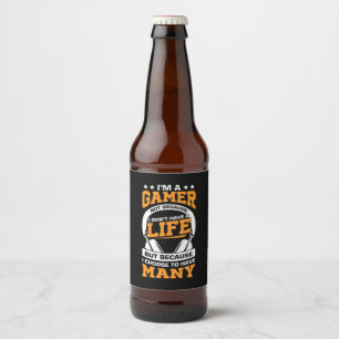 Gamer Gift Proud I Am A Gamer Beer Bottle Label