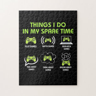 Gamer Gift   Things Gamer Do In My Spare Time Jigsaw Puzzle