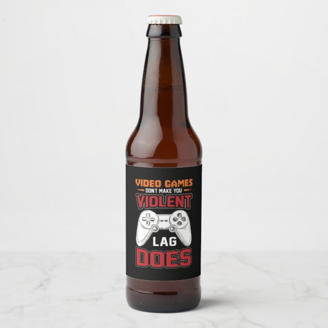 Gamer Gift Video Games Lag Does Beer Bottle Label (Front)