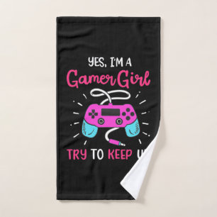 Gamer Gift Yes I Am A Gamer Girl Hand Towel