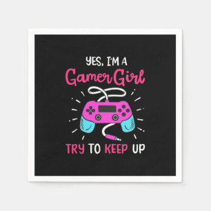 Gamer Gift Yes I Am A Gamer Girl Napkin