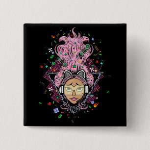 Gamer Girl 15 Cm Square Badge