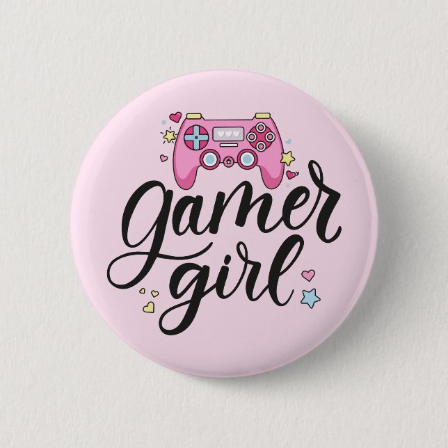 Gamer Girl 6 Cm Round Badge (Front)