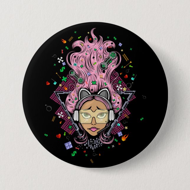 Gamer Girl 7.5 Cm Round Badge (Front)