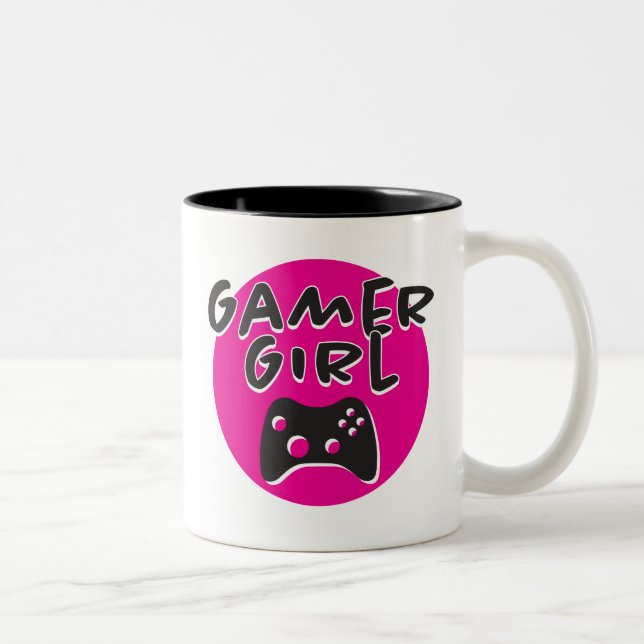 Gamer Girl Black 11 oz Two-Tone Mug (Right)
