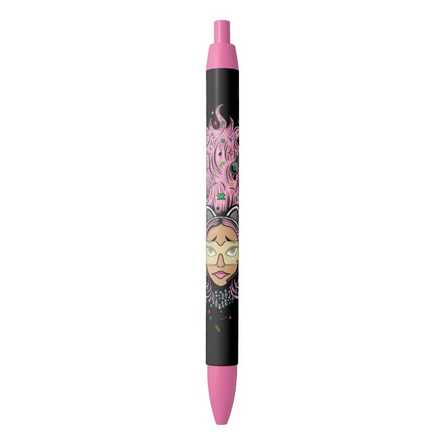 Gamer Girl Black Ink Pen (Front Vertical)
