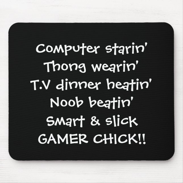 gamer girl chick rhyme mouse mat (Front)
