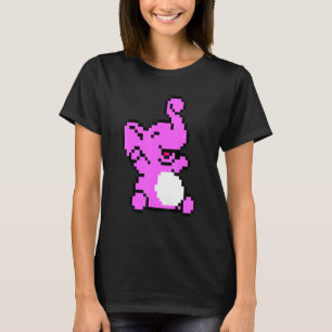 Gamer Girl Cute Elephant 8-Bit Video Game Animal T-Shirt