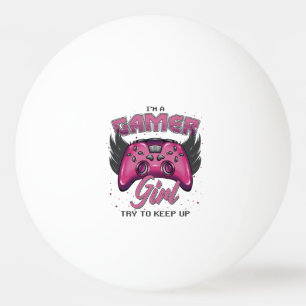 Gamer Girl design Ping Pong Ball