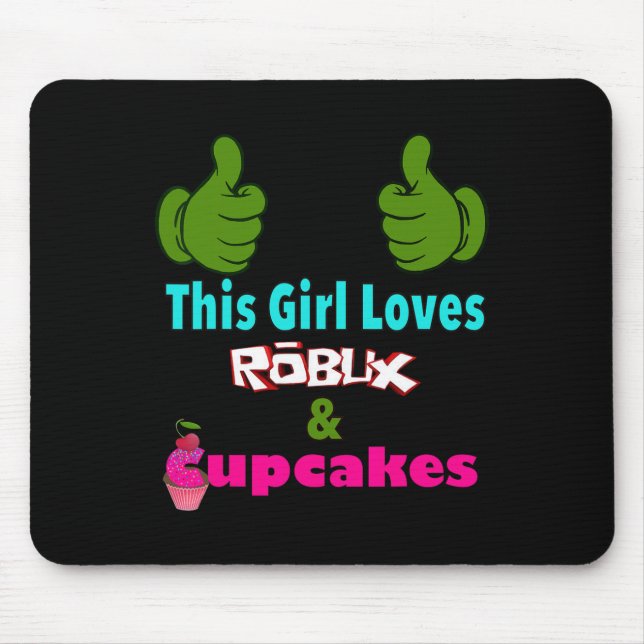Gamer Girl Design Saying This Girl Loves Robux And Mouse Mat (Front)