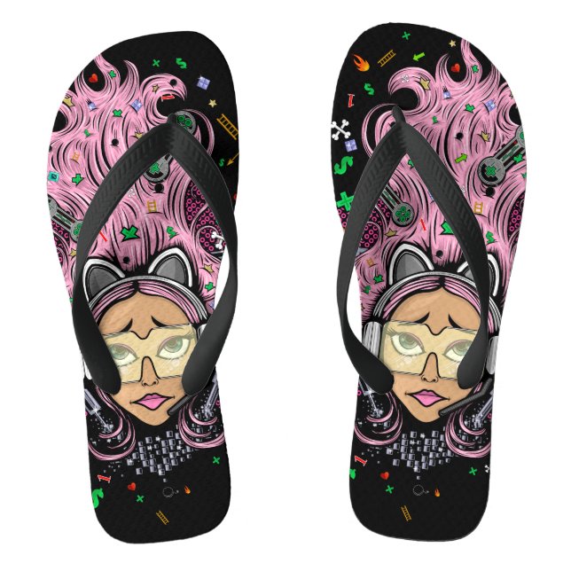 Gamer Girl Flip Flops (Footbed)