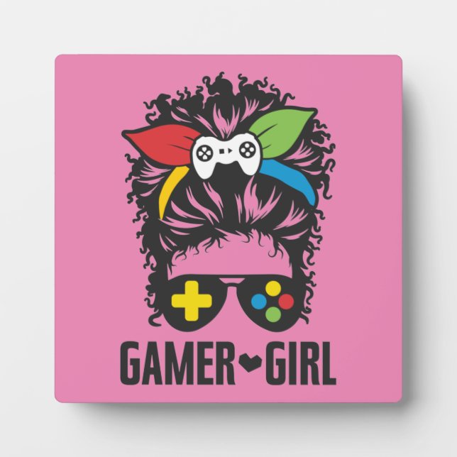 Gamer Girl - Funny Video Gamer, Gaming Humour Joke Plaque (Front)