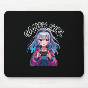Gamer Girl Gaming Anime Cute Video Game Women Girl Mouse Mat