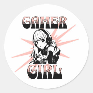 Gamer Girl   Gaming Classic Round Sticker