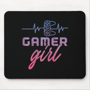 Gamer Girl Heartbeat Gaming Women Girls Kids Teens Mouse Mat
