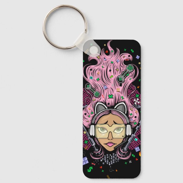 Gamer Girl Key Ring (Front)