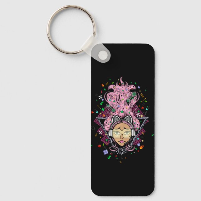 Gamer Girl Key Ring (Front)