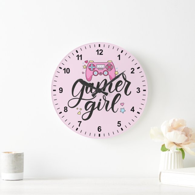 Gamer Girl Large Clock (Home)
