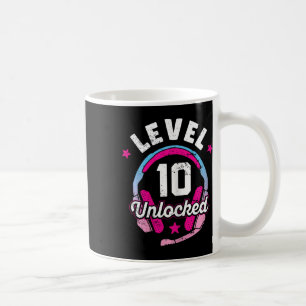 Gamer Girl Level 10 Unlocked Video Game 10th Birth Coffee Mug
