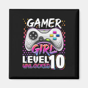 Gamer Girl Level 10 Unlocked Video Game Birthday G Magnet