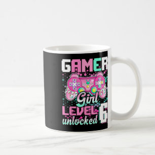 Gamer Girl Level 6 Unlocked Video Game 6th Birthda Coffee Mug
