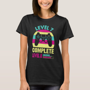 Gamer Girl Level 7 Complete 7  7th Wedding Anniver T-Shirt
