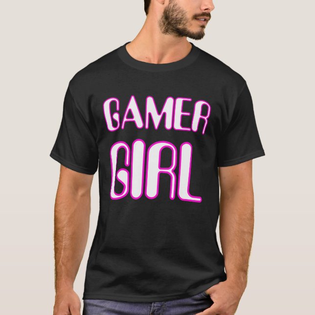 Gamer Girl Nerd Girl Cute Gaming  Geek Nerd Outfit T-Shirt (Front)