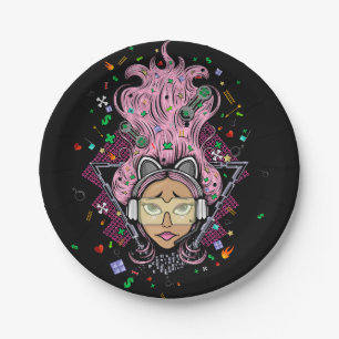 Gamer Girl Paper Plate