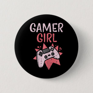Gamer Girl Pink Game Controller Cute Video Gaming 6 Cm Round Badge