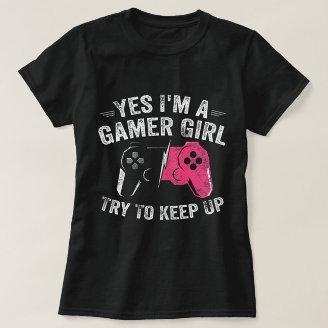 Gamer Girl Power Design for Video Game Lovers T-Shirt (Design Front)