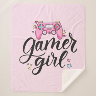 Gamer Girl Sherpa Blanket