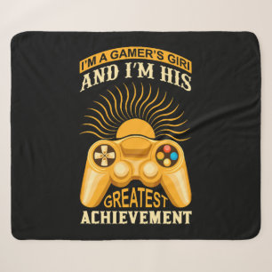 Gamer girl sherpa blanket