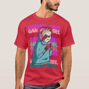 Gamer Girl Sloth Playing Video Games Sloth Lover M T-Shirt