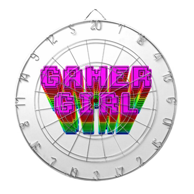 Gamer Girl Text Dartboard (Front)