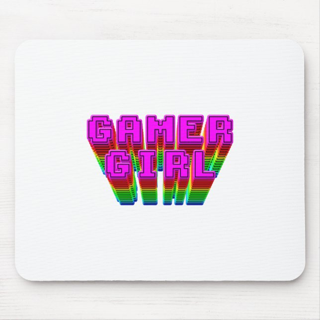 Gamer Girl Text Mouse Mat (Front)